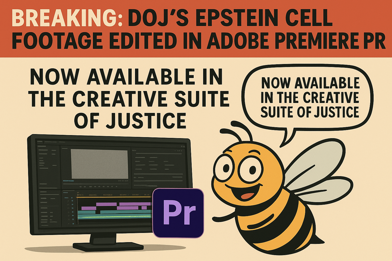 DOJ’s Epstein Cell Footage Brought to You by Adobe Premiere Pro—Now Available in the Creative Suite of Justice