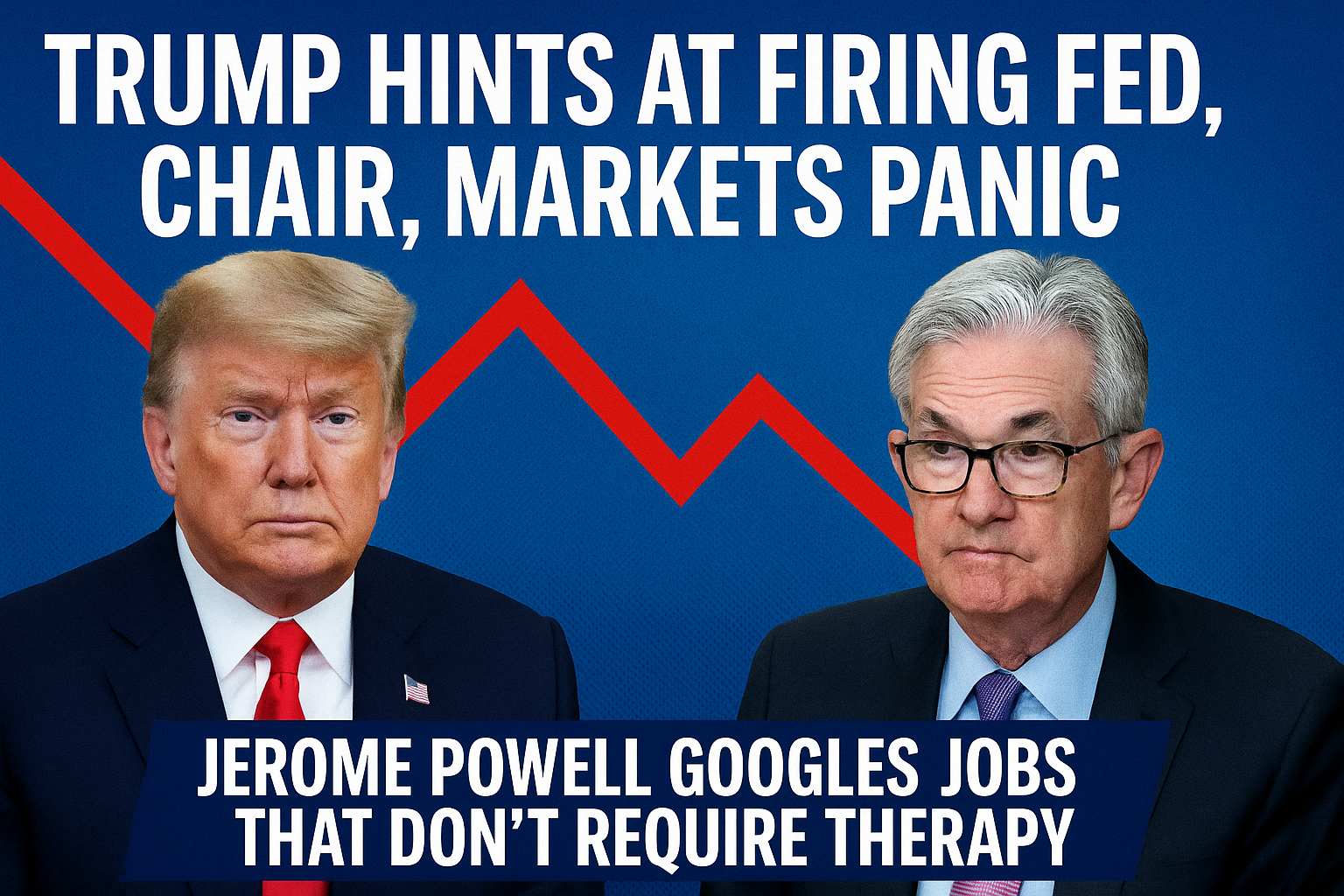Trump Hints at Firing Fed Chair, Markets Panic, Jerome Powell Googles “Jobs That Don’t Require Therapy”