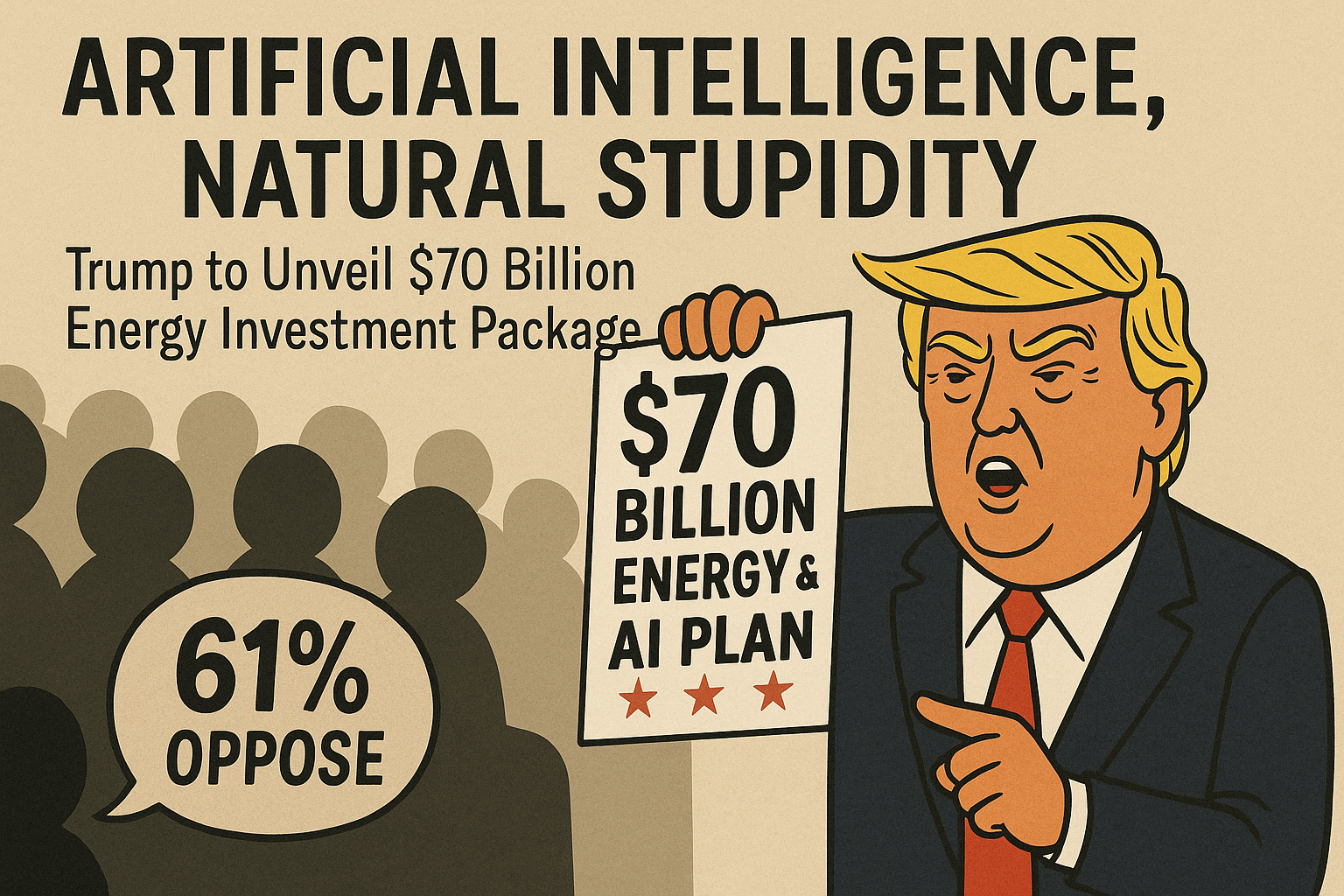 Artificial Intelligence, Natural Stupidity: Trump’s $70 Billion Energy Plan Sparks National Migraine