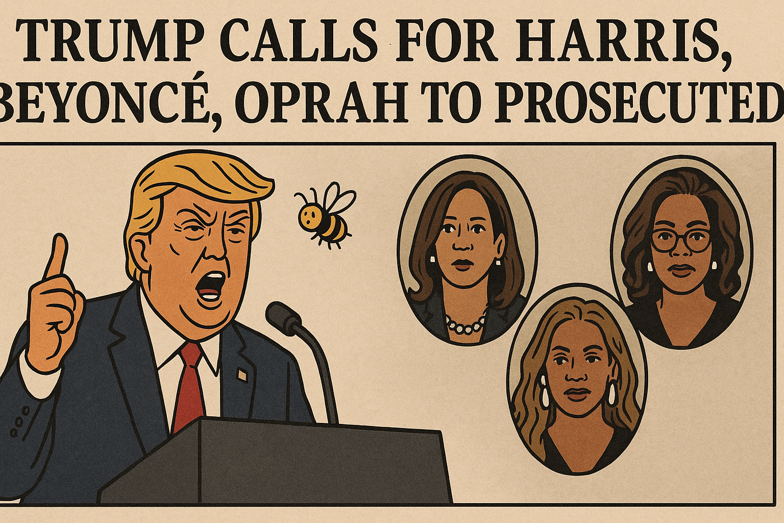 Witch Hunt or Fever Dream? Trump Declares War on Kamala, Beyoncé, and Oprah—Because Apparently the Moon Was Booked