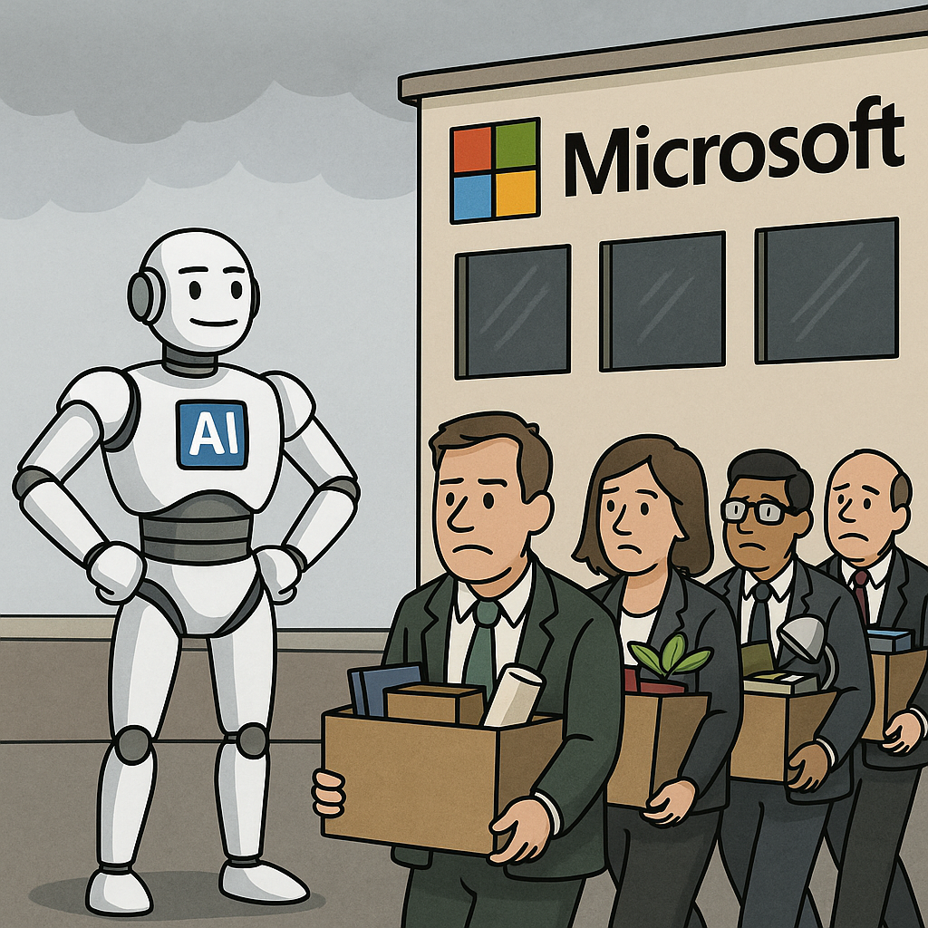 Title: Ctrl+Alt+Delete Humanity: Microsoft’s Brave New World of Pink Slips and Pixels