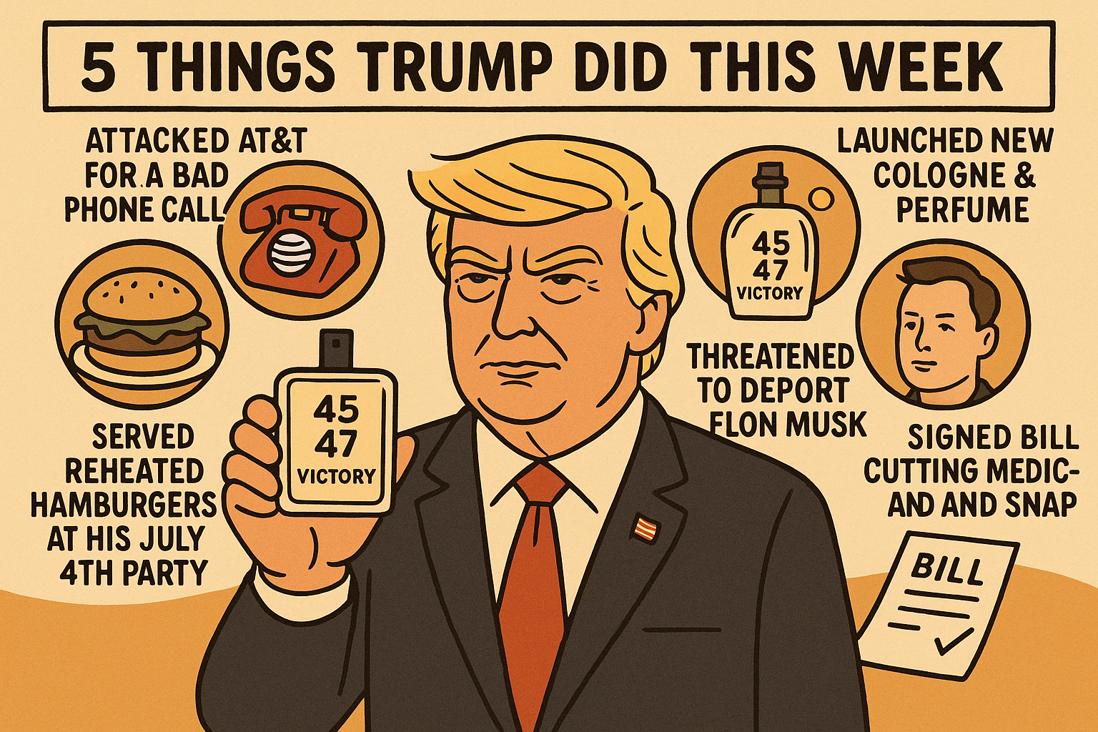 Trump’s Week: Cologne, Cutbacks, and Cold Cheeseburgers—An American Saga