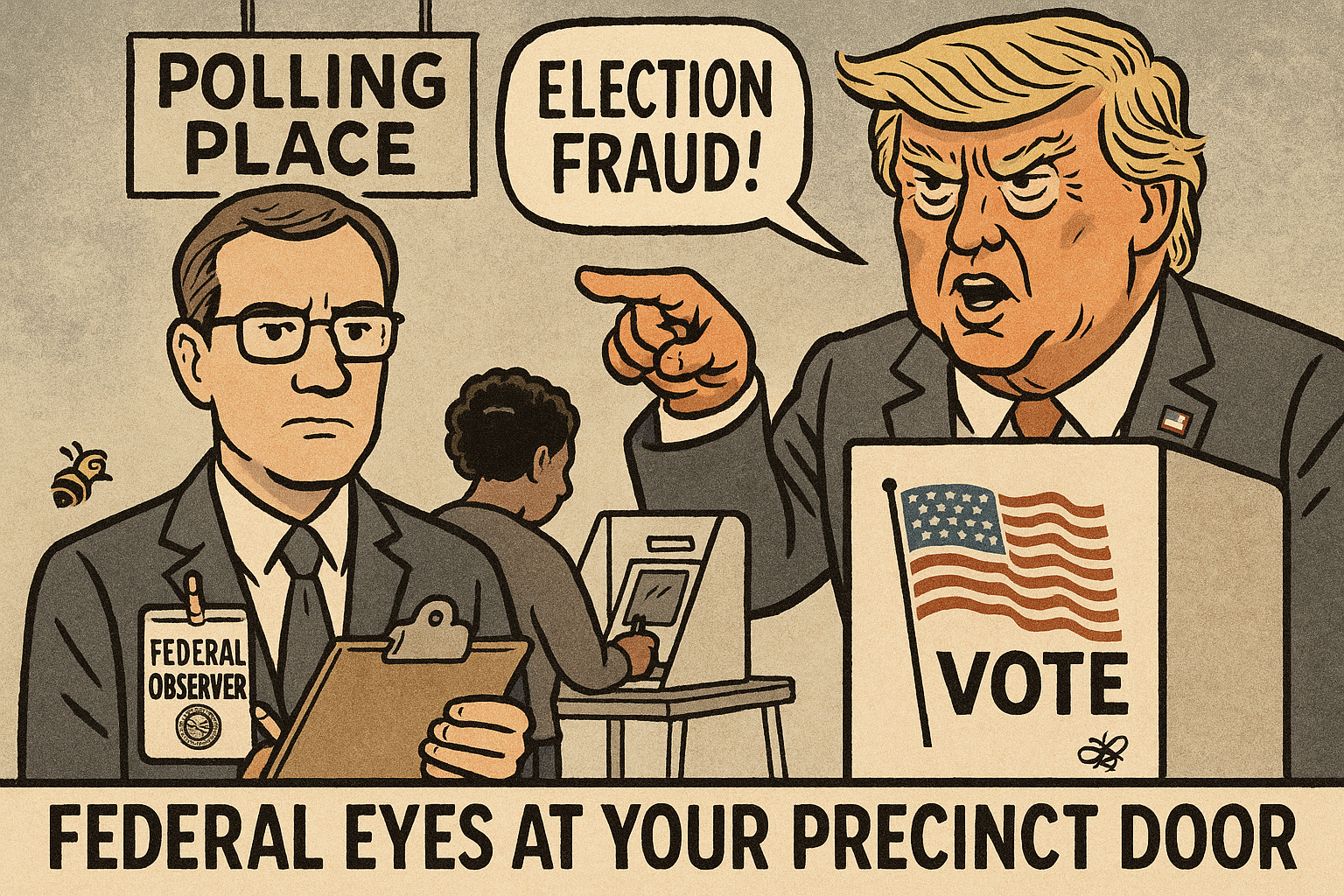 Trump’s Federal Eyes At Your Precinct Door, Brought To You By The People Who Keep Screaming Fraud