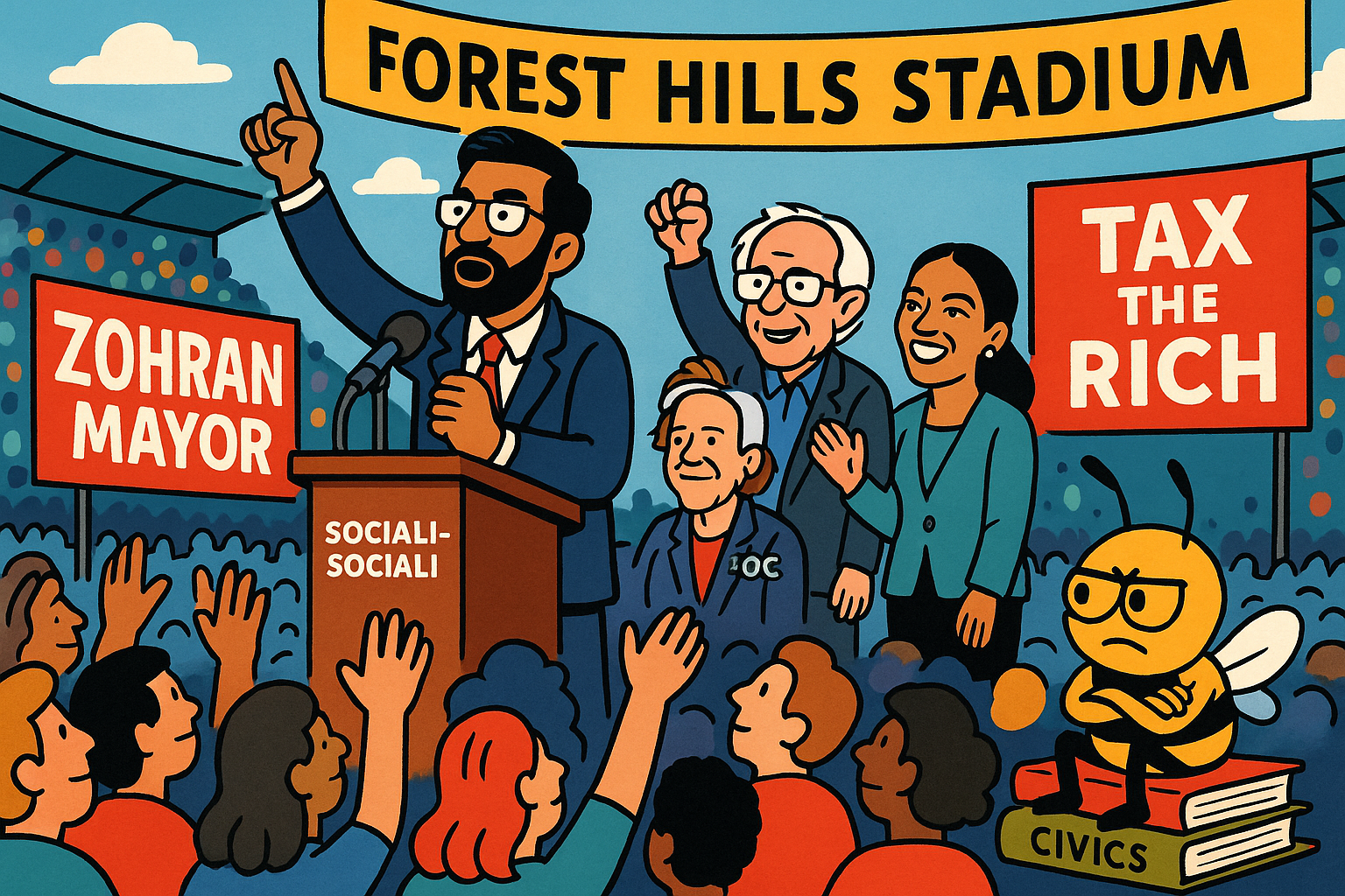 The Forest Hills Compact: How the Left Finally Learned to Fill a Stadium Thanks To Mamdani, Bernie Sanders, and AOC