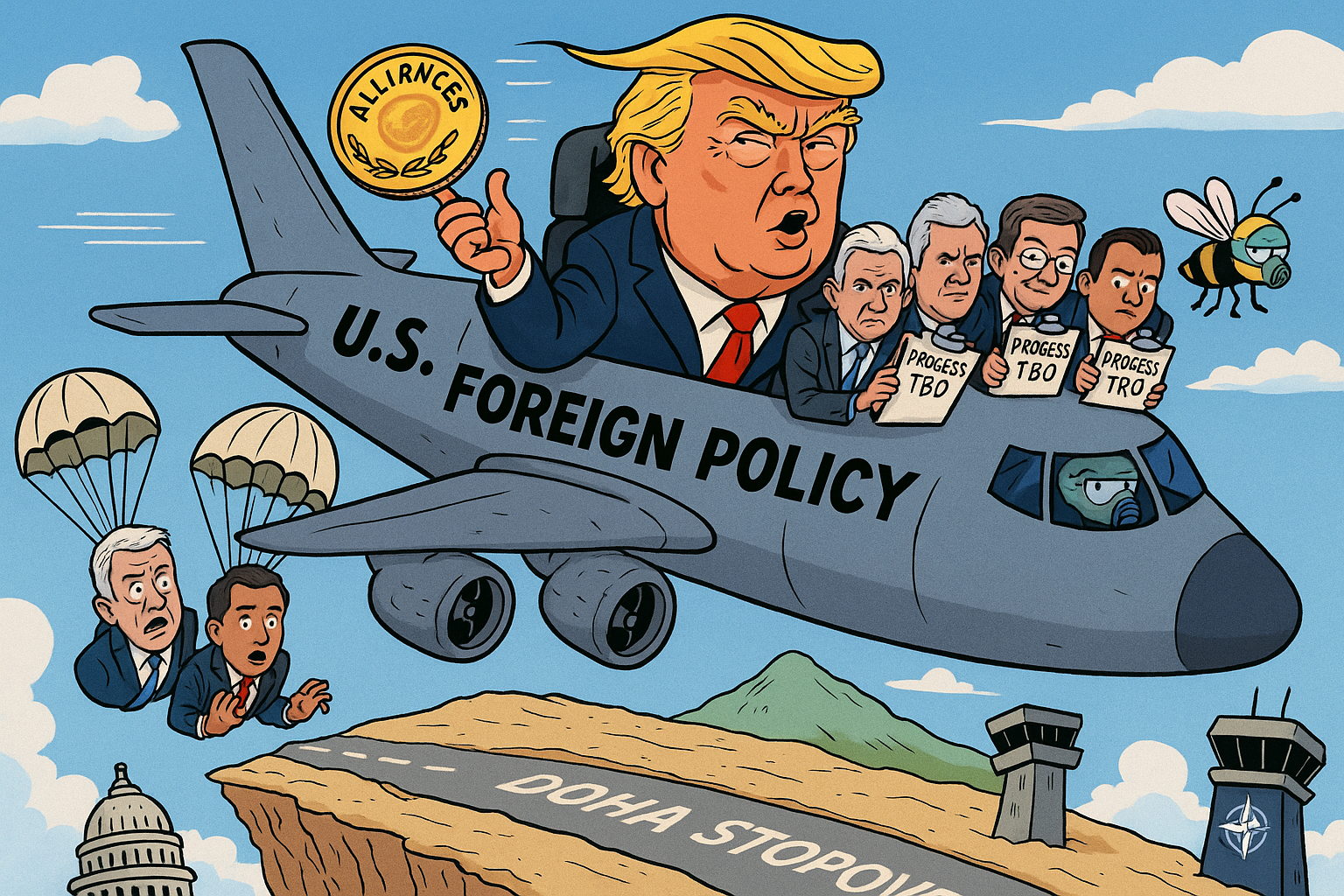 The Doha Detour: How Trump’s Foreign Policy Became a Jet Lagged Choose-Your-Own-Adventure