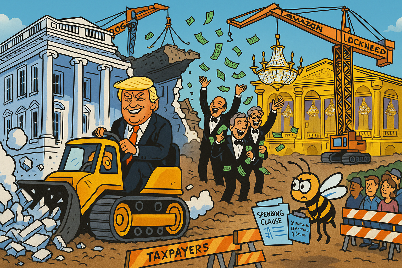 The Epstein Ballroom: How Trump Bulldozed the People’s House for His Corporate Coronation