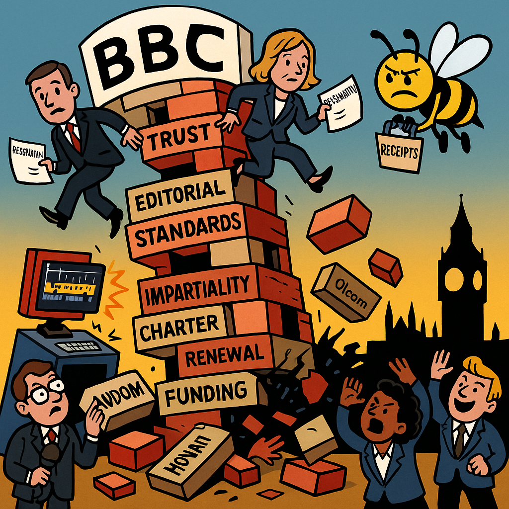 BBC Without a Head: A Public Broadcaster Tries to Walk a Tightrope While the Rope Is on Fire