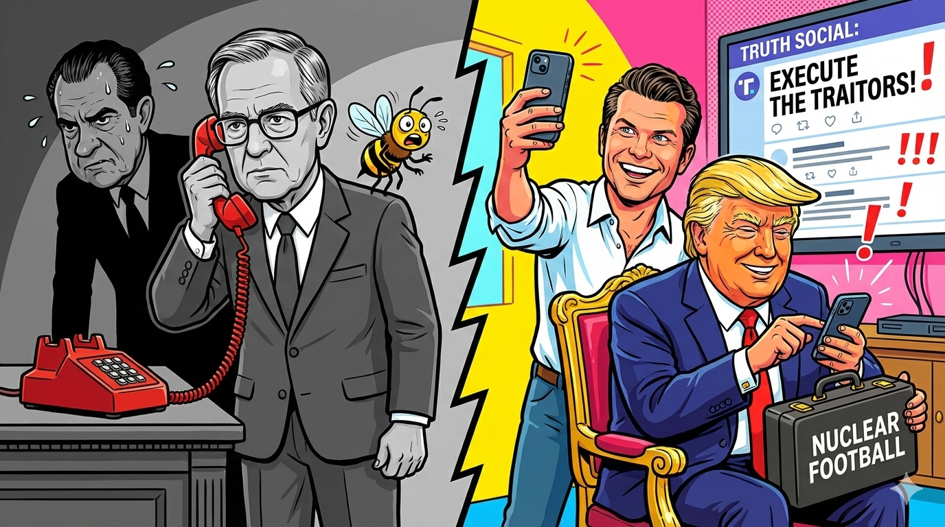 The Nuclear Football is in the Hands of a Man Who Just Called a Reporter “Piggy”